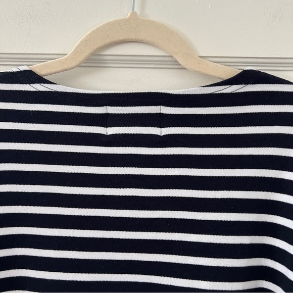 Breizh Ocean women’s XL cotton blue white stripe sailor long sleeve shirt tee - Picture 9 of 10